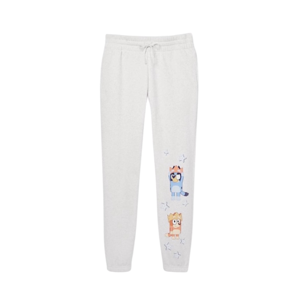 Bluey Adult Graphic Joggers Heather Gray Size Xl Nwt